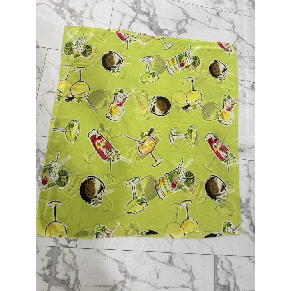 Westbound Sheer  Cocktail Print Scarf Wrap Sarong Lime Green Beach Resort